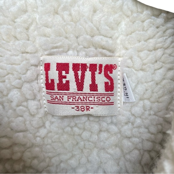 Vintage Levis Denim Jacket Mens Size 38R San Francisco Sherpa USA Trucker 70608 - Picture 7 of 9